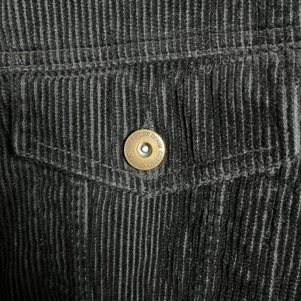 Cotton On Sherpa Lined Corduroy Jacket Size 6 Black Button Front Outerwear - Picture 8 of 10
